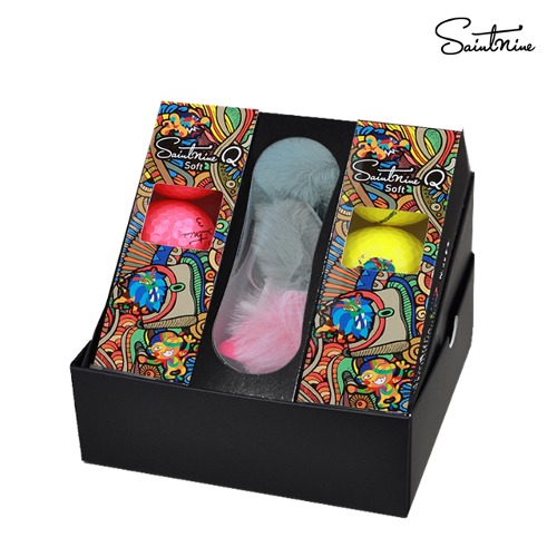 세인트나인 Q Soft 6구(3피스) + 골프티 티걸이 선물세트